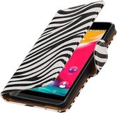 Zebra Bookstyle Wallet Case Hoesjes Geschikt voor Wiko Rainbow Jam 4G Wit