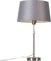 QAZQA Parte - Moderne Vloerlamp | Staande Lamp met kap - 1 lichts - H 700 mm - Staal - Woonkamer | Slaapkamer | Keuken