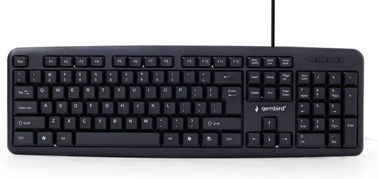 Gembird KB-U-103-PT - USB Toetsenbord - QWERTY - Zwart