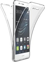 Huawei P9 Hoesje - 360 Graden Case 2 in 1 Hoes Transparant + Ingebouwde Siliconen TPU Cover Screenprotector