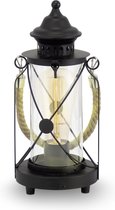 Lampe de table EGLO Vintage Bradford - 1 lumière - Zwart - Glas transparent