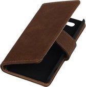 Sony Xperia Z4 Compact Bark Hout Bookstyle Wallet Hoesje Bruin - Cover Case Hoes