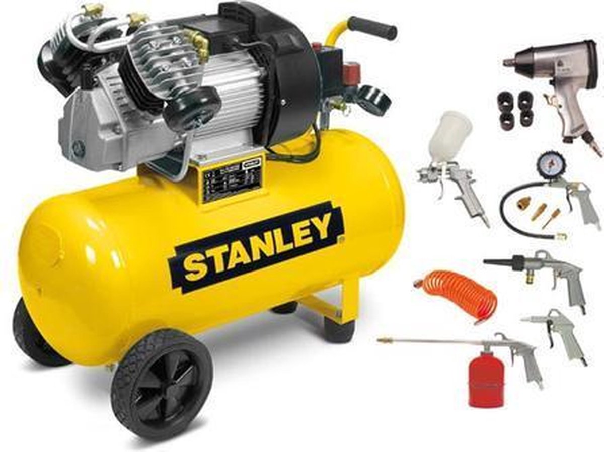Stanley - Compressor - Oliegesmeerd - Horizontaal - 50 L / 3 pk / 10 bar |  bol.com