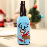 Set van 2 Kerst bierfles koel houder - Blauw - kerstkado