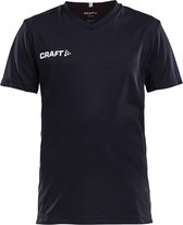 Craft Squad Jersey Solid SS Shirt Junior Sportshirt - Maat 158  - Unisex - zwart/wit Maat 158/164