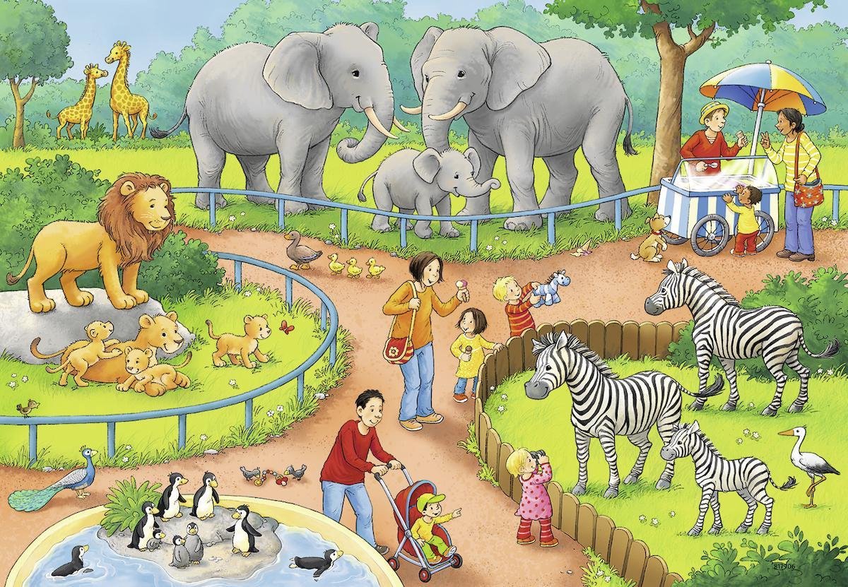 Ravensburger puzzel Een dag in de dierentuin - 2x24 stukjes - kinderpuzzel — afbeelding 4