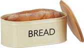 corbeille à pain rétro relaxdays - corbeille à pain beige XL - boîte à pain - boîte à pain 8 litres - métal
