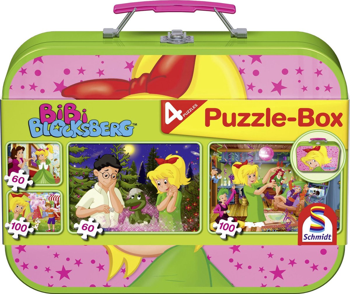 Schmidt - Legpuzzel - Bibi Blocksberg, puzzelbox, 2x60 & 2x 100 stukjes in metalen koffer - Kinderen - vanaf 6 jaar