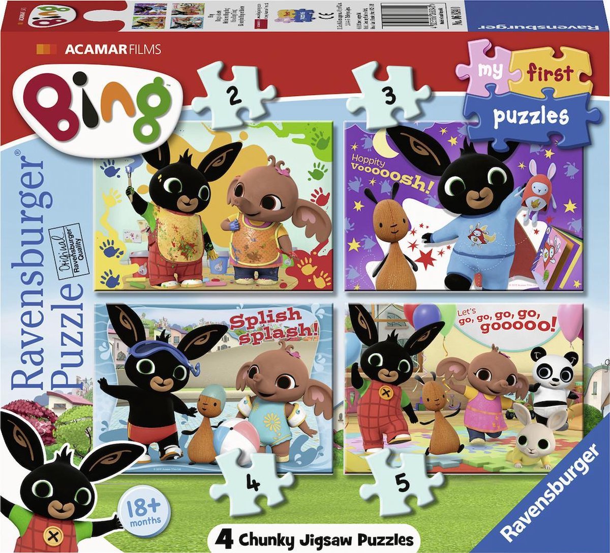 Ravensburger Bing Bunny - My First puzzels - 2+3+4+5 stukjes - kinderpuzzel