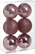 Cosy&Trendy Kerstballen Ø 8 cm - Roze assorti - Set-6