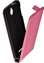 LELYCASE Premium Lederen Flip Case HTC Desire 510 Flipcover Hoesje Roze