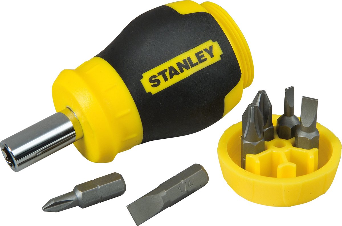 Stanley multibit stubby schroevendraaier incl 6 bits - magnetische bithouder | bol.com