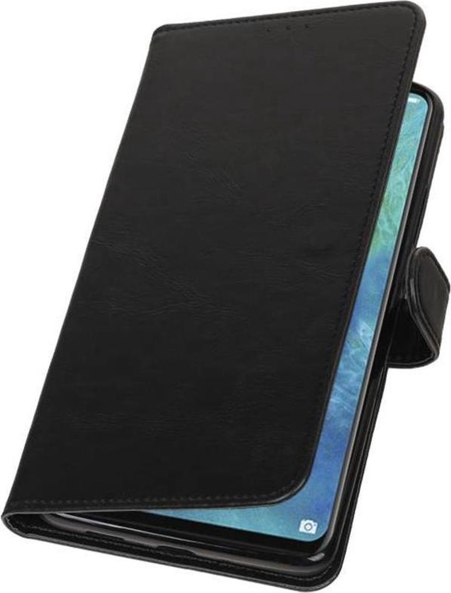 Zwart Pull-Up Booktype Hoesje voor Huawei Mate 20 X