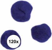 120x knutsel pompons15 mm donkerblauw