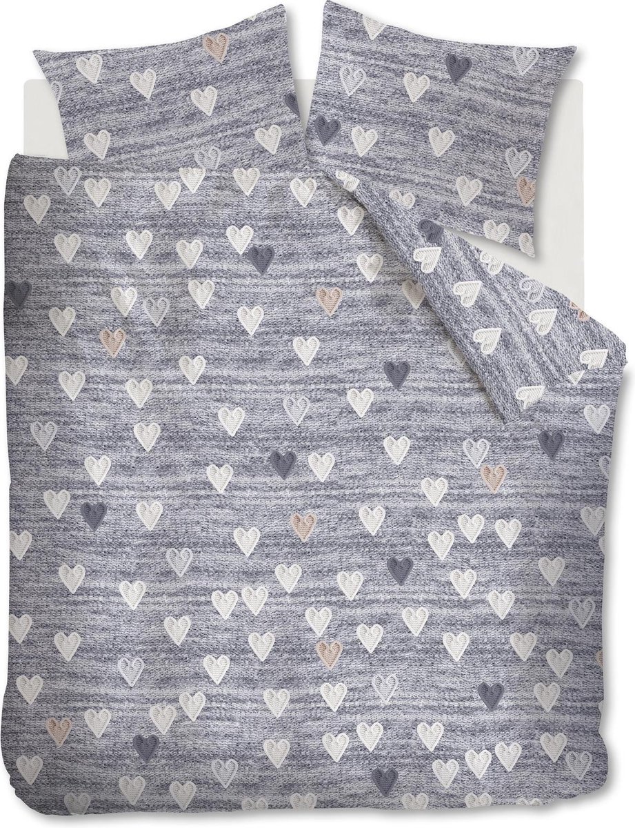 ARIADNE Knitted Hearts Grey 240x200/220