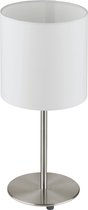 EGLO Pasteri - Tafellamp - 1 Lichts - Ø180mm. - Nikkel-Mat - Wit