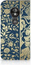 Motorola Moto E5 Play Uniek Standcase Hoesje Golden Flowers
