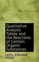 Qualitative Analysis Tables and the Reactions of Certain Organic Substances