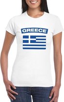 T-shirt met Griekse vlag wit dames L