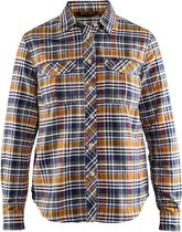 Blåkläder 3209-1137 Dames overhemd flanel Navy/Orange maat XXL