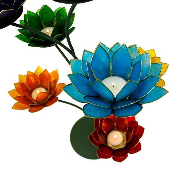 Standaard met 7 chakra lotus sfeerlichten | bol.com