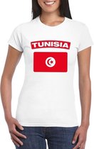 T-shirt met Tunesische vlag wit dames L