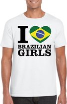 I love Brazilian girls t-shirt wit heren L