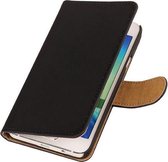 Zwart Effen Booktype Samsung Galaxy A3 2016 Wallet Cover Hoesje