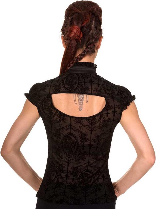 Blouse Banned -L- Regardant la Dentelle Noir