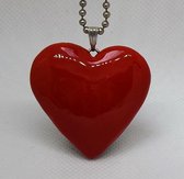 Zeeuws Meisje -Hanger groot rood hart designerskwaliteit, ruim 4 cm