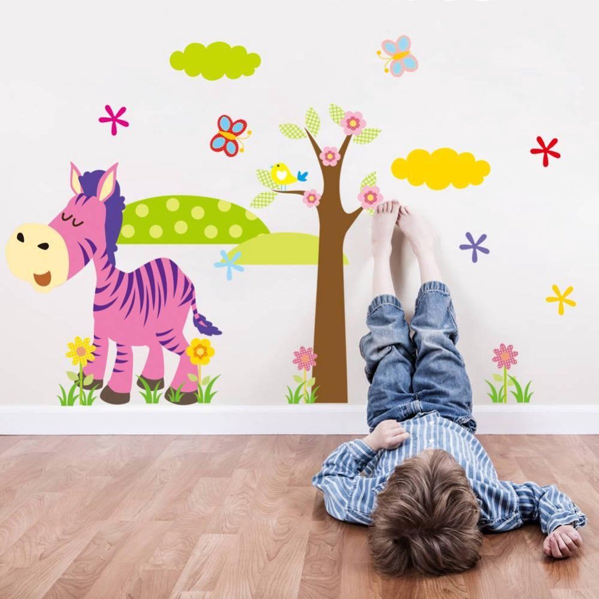 Muursticker kinderkamer – Babykamer – Muurdecoratie – Muurstickers babykamer – Dieren – Zebra - DisQounts