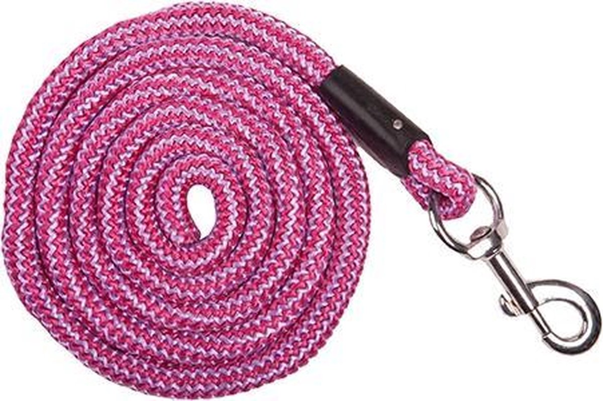Halstertouw -Aken- met karabijnhaak pink/violet 180 cm
