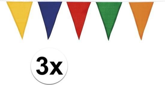 uitroepen Versterken verschil 3x Katoenen vlaggenlijn veelkleurig 10 meter - slingers | bol.com