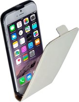 Lelycase Apple iPhone 6 PLUS (5.5 inch) Lederen Flip Case Cover Hoes Wit