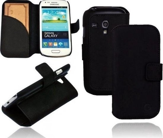 bol.com | GUARD Lederen booktype hoes voor Samsung Galaxy S3 Mini mat zwart