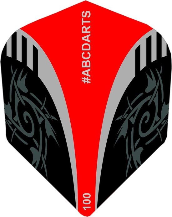 ABC Dart - Dart Flights en Darts Shafts Short - Tribal rood - 3 sets van ABC Dart — afbeelding 3