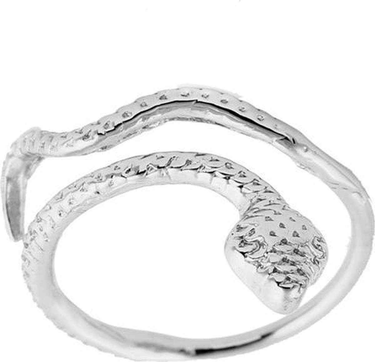 24/7 Jewelry Collection Slang Ring Verstelbaar - Verstelbare Ring - Zilverkleurig - Amodi