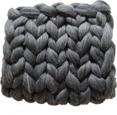 MELANGE GRIJS 100 x 150 cm - Wollen deken / woondeken / plaid XXL merino wol