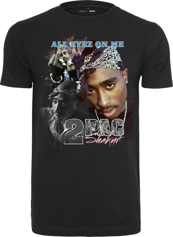 Mister Tee Tupac - Tupac Retro Heren T-shirt - L - Zwart