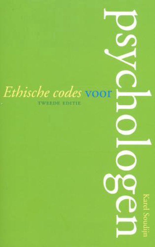 Cover van het boek 'Ethische codes voor psychologen' van Karel Soudijn