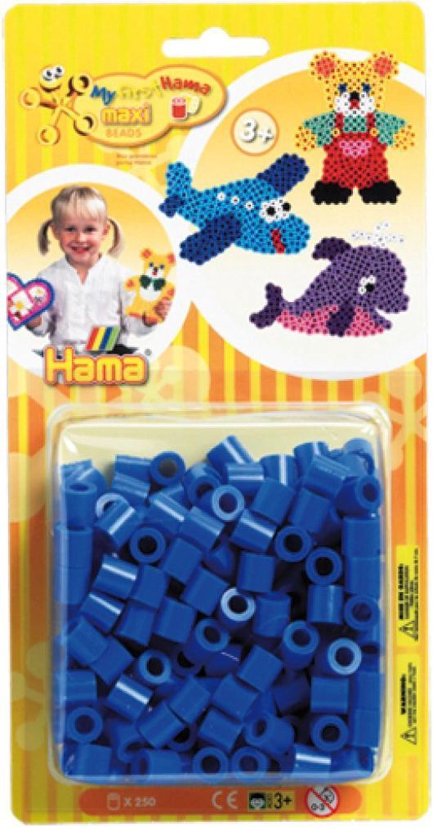 Maxi Strijkkralen Hama Blauw 250 Stuks
