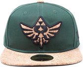 Zelda - Cork Triforce Logo and Cork Bill - Pet - Snapback - Groen