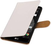 Bookstyle Wallet Case Hoesje voor LG Stylus 2 Plus K530 Wit