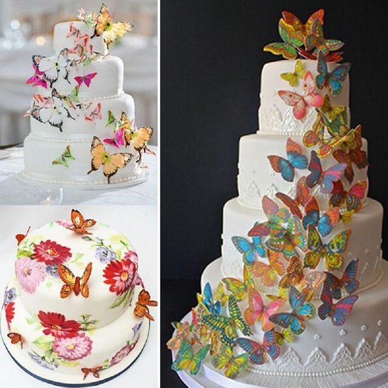 Eetbare taart , muffin, cake decoratie " vlinders" | bol.com