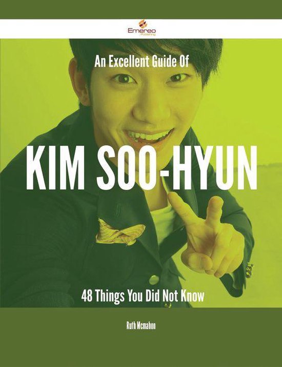 Boekomslag met een lachende Kim Soo-hyun die een V-teken maakt, met de titel "An Excellent Guide Of Kim Soo-hyun".