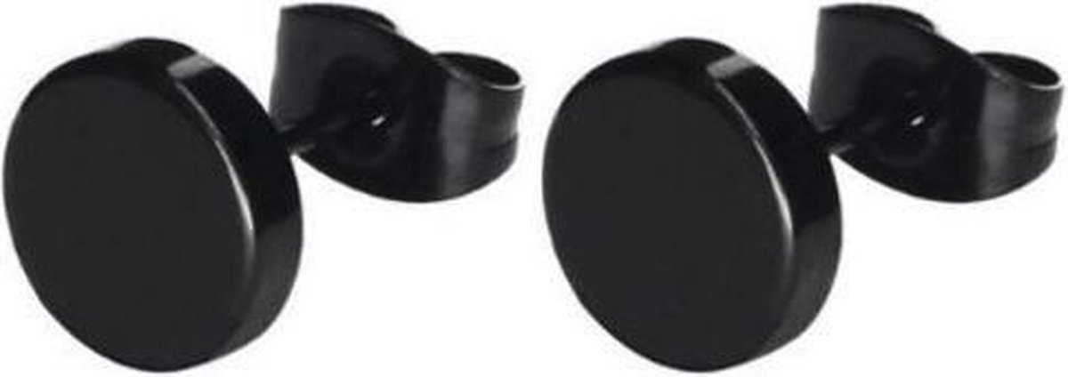 Dichte cirkel minimalistische Oorbellen - Unisex - zwart