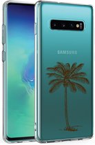 Samsung Galaxy S10 tranparant siliconen hoesje - Palmboom