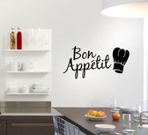 Muursticker - Bon Appetite - 50x105 - Zwart