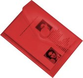 EXXO-HFP # 90946 - Porte-documents A7 - Modèle paysage - Fermeture velcro - Rouge - 200 pièces (20 paquets @ 10 pièces)