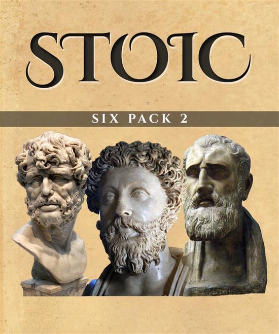 Boekcover met de titel "STOIC SIX PACK 2" en bustes van drie oude Romeinse mannen met baarden en krullend haar.